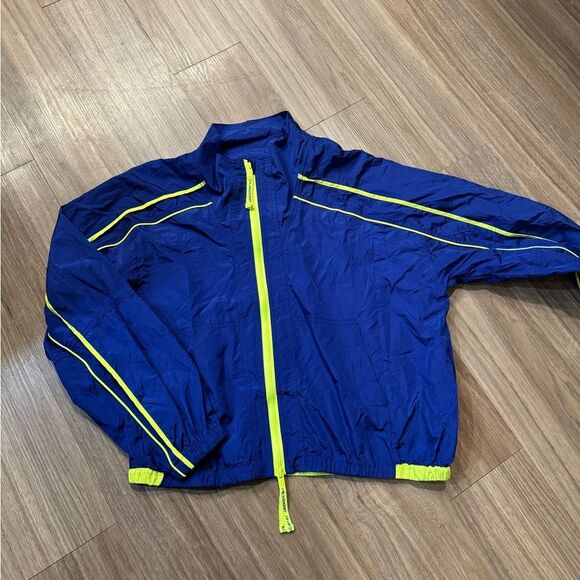 NWOT Free People Movement Varsity Blues Jacket | XLarge | Sapphire & Neon Green‎ - Picture 4 of 8